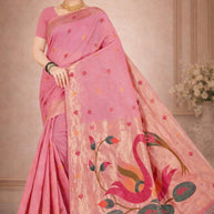 Contemporary Rapier Silk Matching Saree With Blouse Piece | DBU-GAHNA COTTON