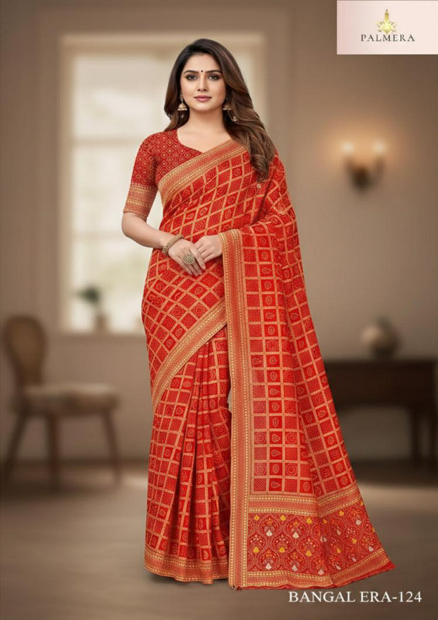 Bangal Era Viscose Saree with Blouse for Premium Ethnic and Designer Wear | ALL-BANGAL ERA-124