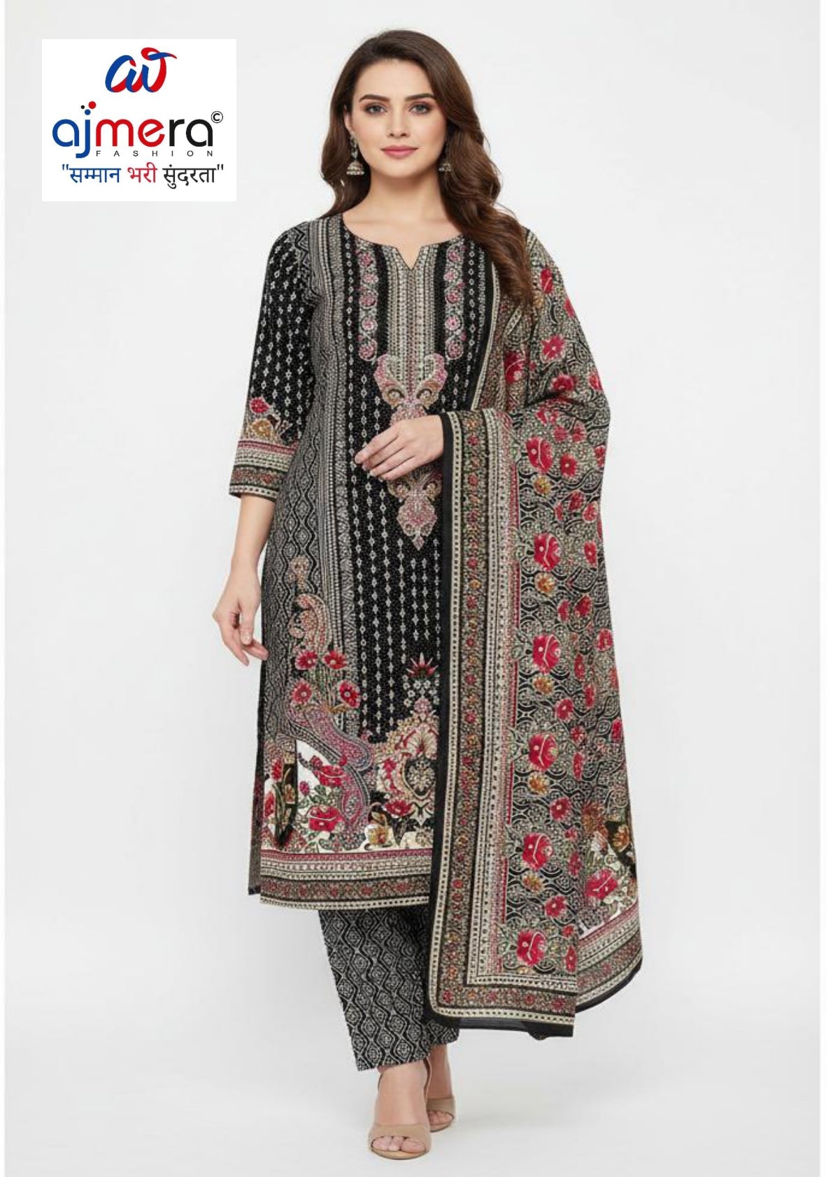 Premium Rayon Unstitched Suit Set | DAF-FARAH