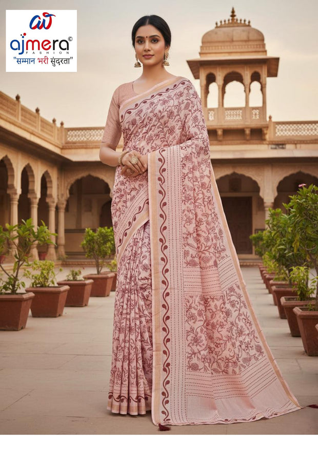Exclusive Rapier Silk Matching Saree With Blouse Piece | YDP-MAL COTTON PATI