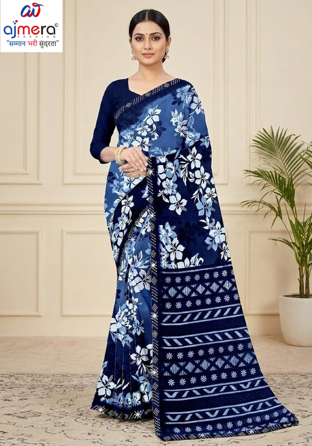Premium Printed Saree with Matching Blouse Piece for Ethnic Elegance  | CAS-VARMALA