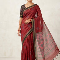 Digital Printed Saree with Blouse Piece for Premium Ethnic and Traditional Wear | RYT-AJRAKH SILK