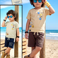 Wholesale Boys Printed T-Shirt & Pant Set | RMC-1273-22X26
