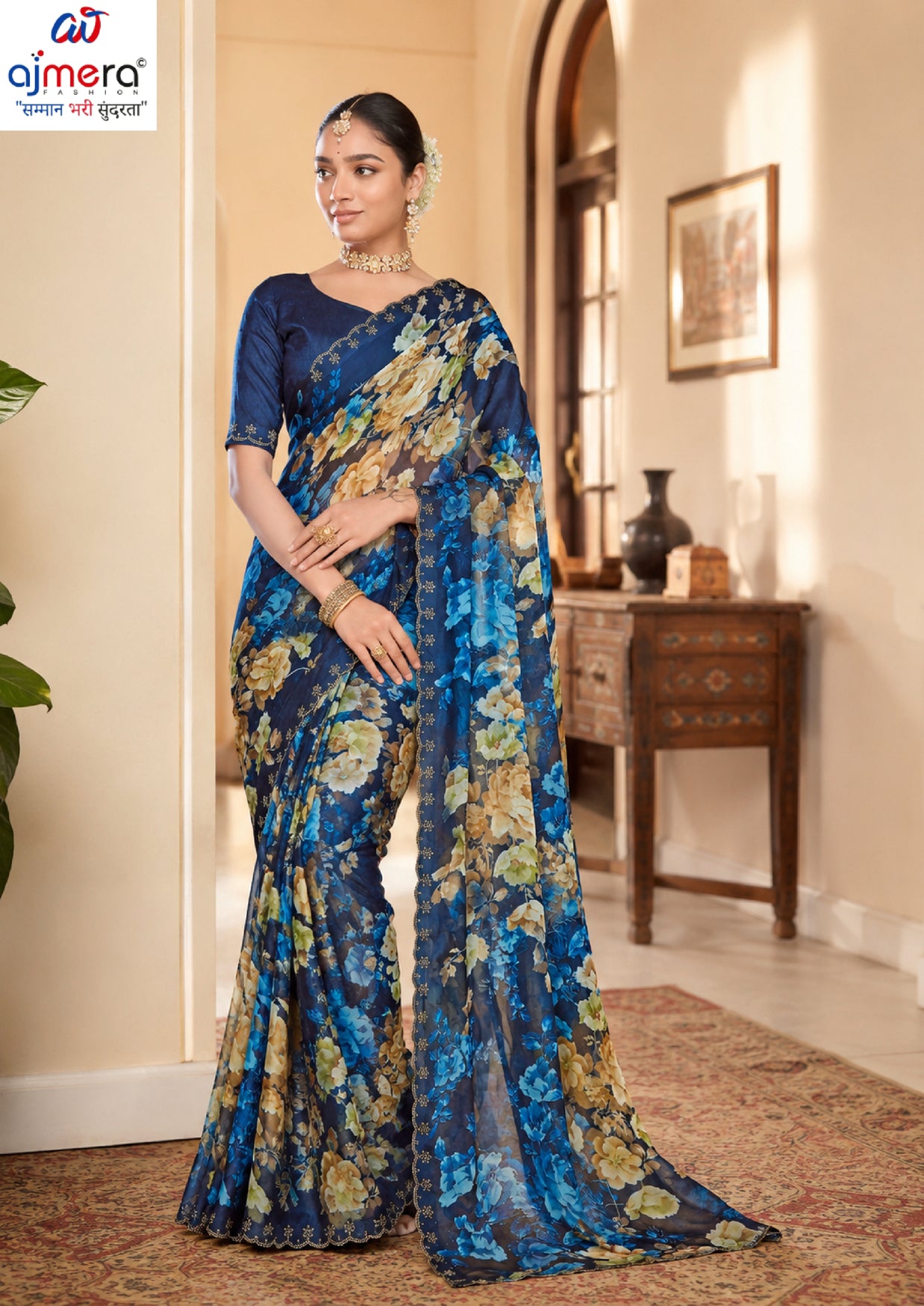 Premium Printed Saree with Matching Blouse Piece for Ethnic Elegance  | RDD-TANUJA