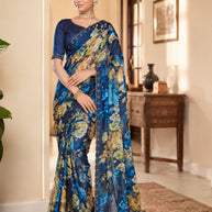 Premium Printed Saree with Matching Blouse Piece for Ethnic Elegance  | RDD-TANUJA