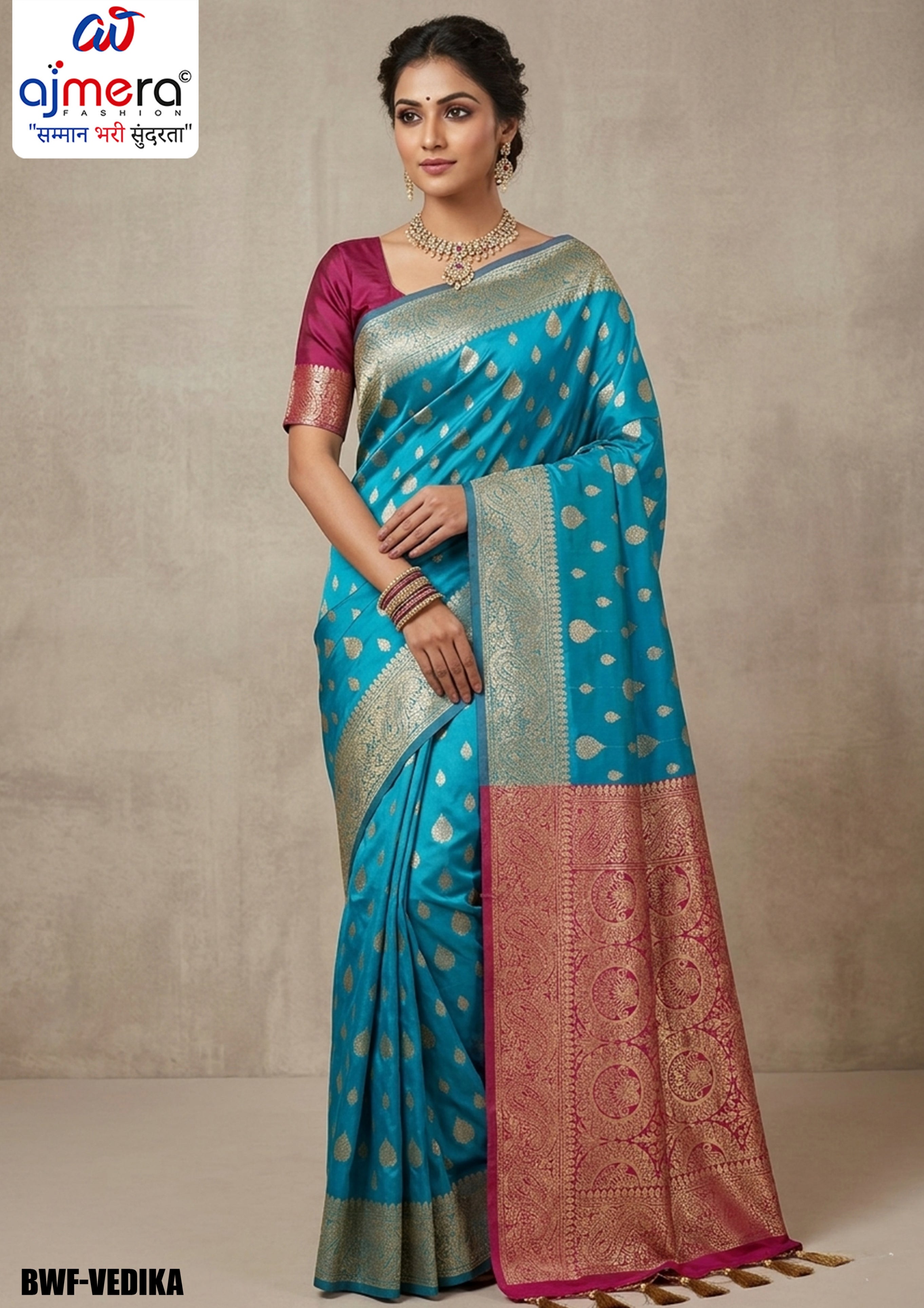 Designer Rapier Silk Matching Saree With Blouse Piece | BWF-VEDIKA