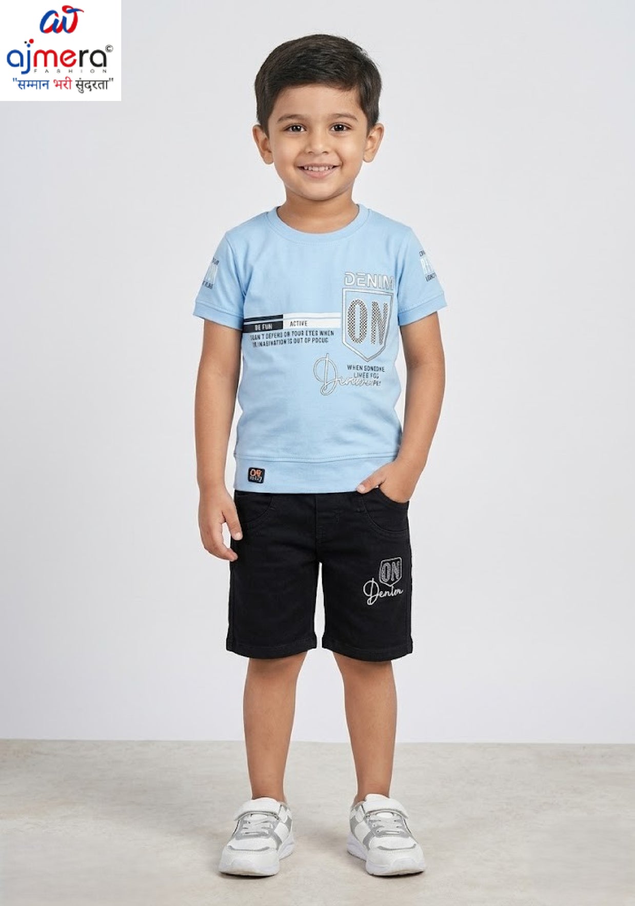 Kids Half Shirt & Half Pant Set Wholesale in Surat | AF1222668