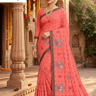 Printed Cotton Saree with Without Blouse for Premium Ethnic and Traditional Wear | PJA-BINDAAS
