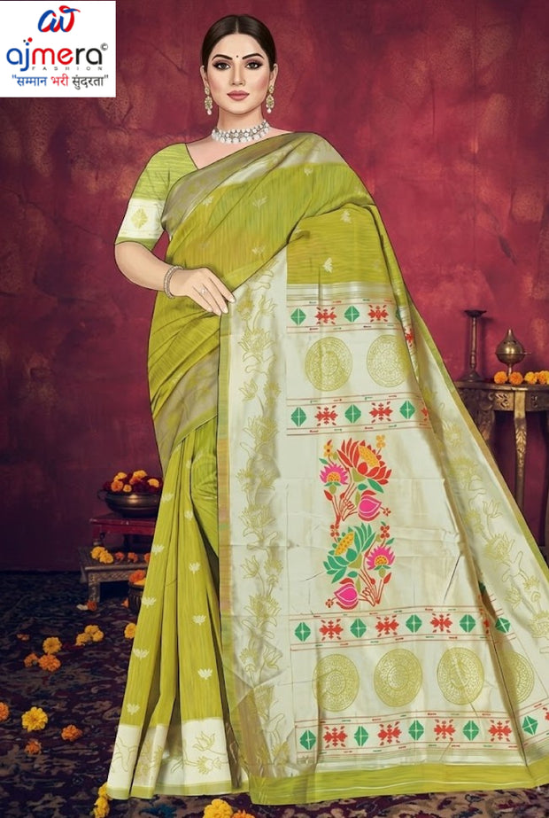 Ethnic Rapier Silk Matching Saree With Blouse Piece | DKS-JEMINAH