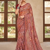 Designer Printed Saree with Blouse Piece for Special Occasions | PRM-ROSE QUEEN