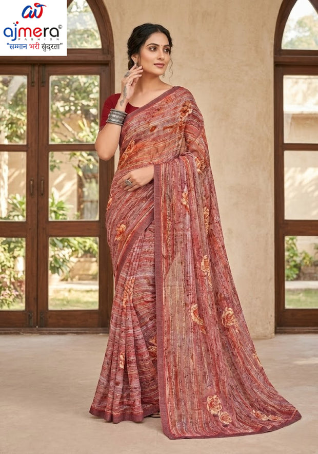 Designer Printed Saree with Blouse Piece for Special Occasions | PRM-ROSE QUEEN