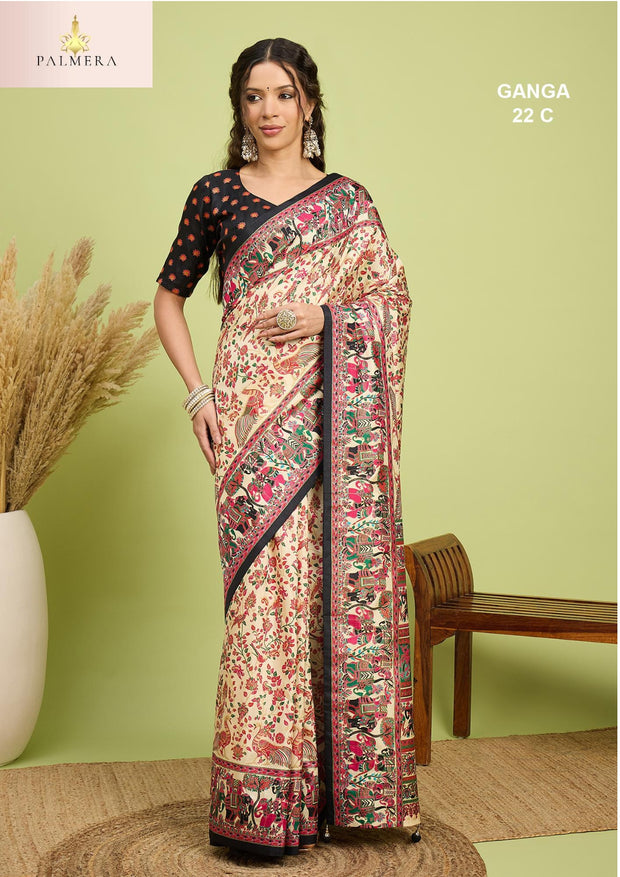 Ganga Silk Saree with Blouse for Premium Ethnic and Designer Wear | ALL-GANGA-22