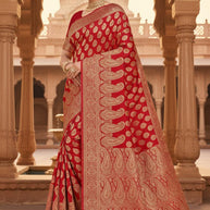 Premium Jacquard Silk Saree with Matching Blouse Piece for Ethnic Celebrations | MTE-25106