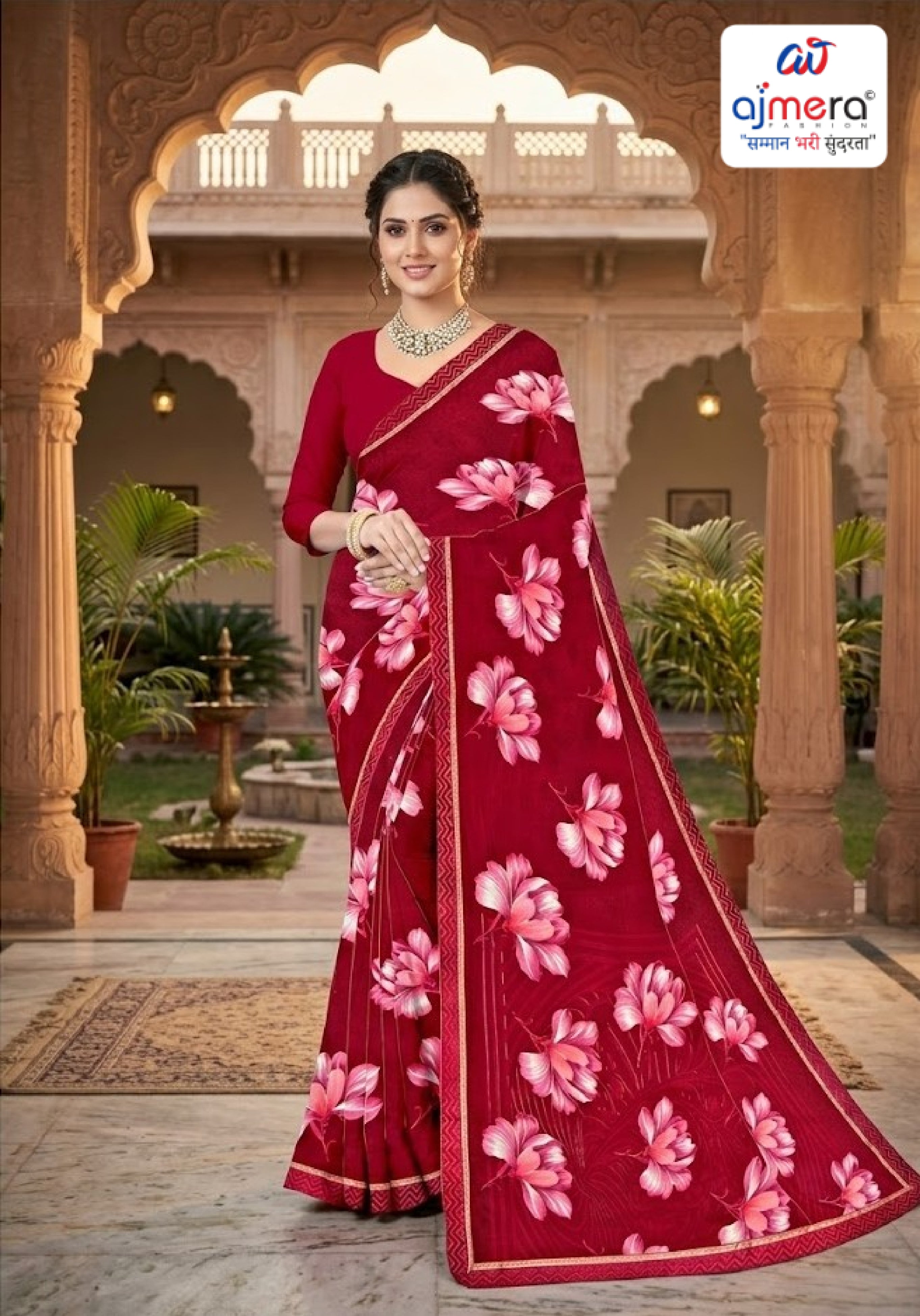 Reniyal Print Loose Saree with Blouse for Premium Ethnic and Traditional Wear | CAS-RAJ BHOG