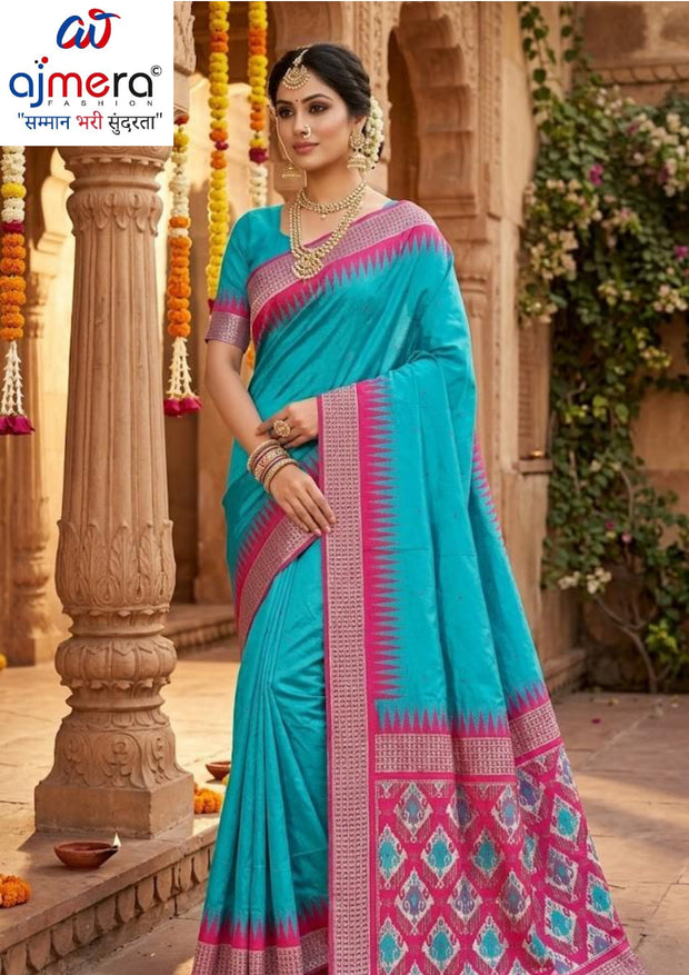 Rich Jacquard Silk Saree with Blouse Piece for Sophisticated Ethnic Style | DOF-BEAGAUM BEAUTY-3