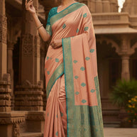 Classic Jacquard Silk Saree with Blouse Piece for Elegant Traditional Look | SBV-SS-5-2365