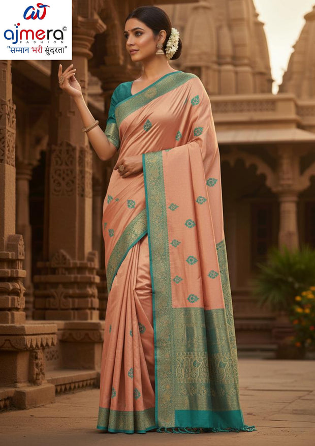 Classic Jacquard Silk Saree with Blouse Piece for Elegant Traditional Look | SBV-SS-5-2365