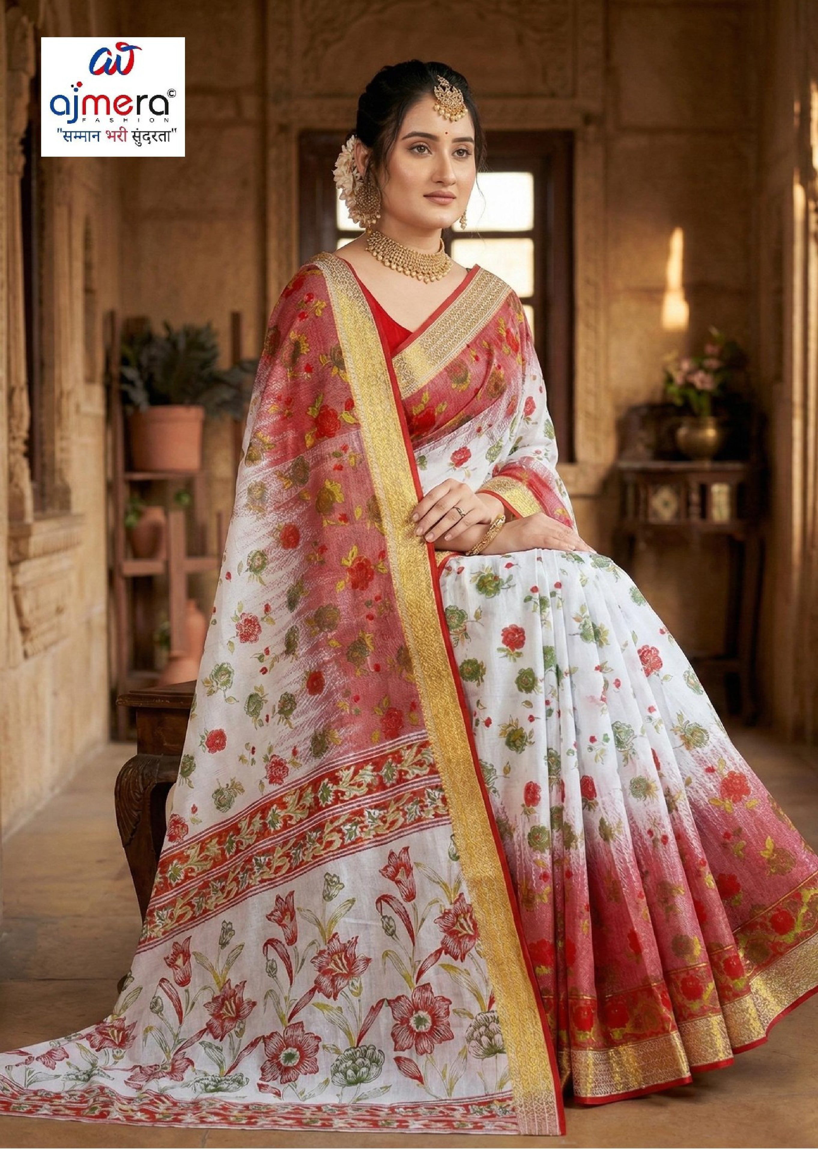 Printed Cotton Saree with Without Blouse for Premium Ethnic and Traditional Wear | MSS-SHIV SALINI COTTON