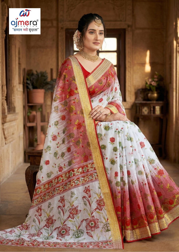 Printed Cotton Saree with Without Blouse for Premium Ethnic and Traditional Wear | MSS-SHIV SALINI COTTON