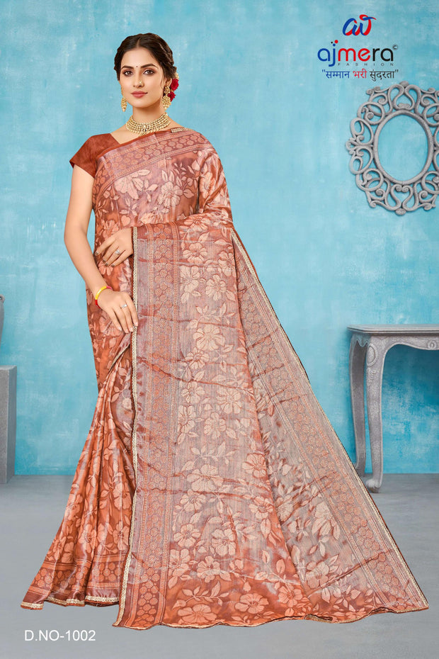 Chic Printed Saree with Blouse Piece for Sophisticated Ethnic Style | SNR-BEAUTY SILK