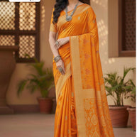 Weightless Print Loose Saree with Blouse for Premium Ethnic and Traditional Wear | CAS-UMANG