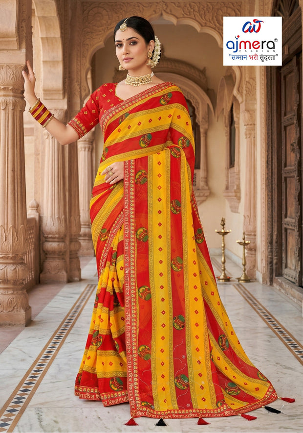 Dyed Matching Saree Manufacturer with Blouse Piece for Premium Ethnic and Traditional Wear | RAL-BANDHEJ