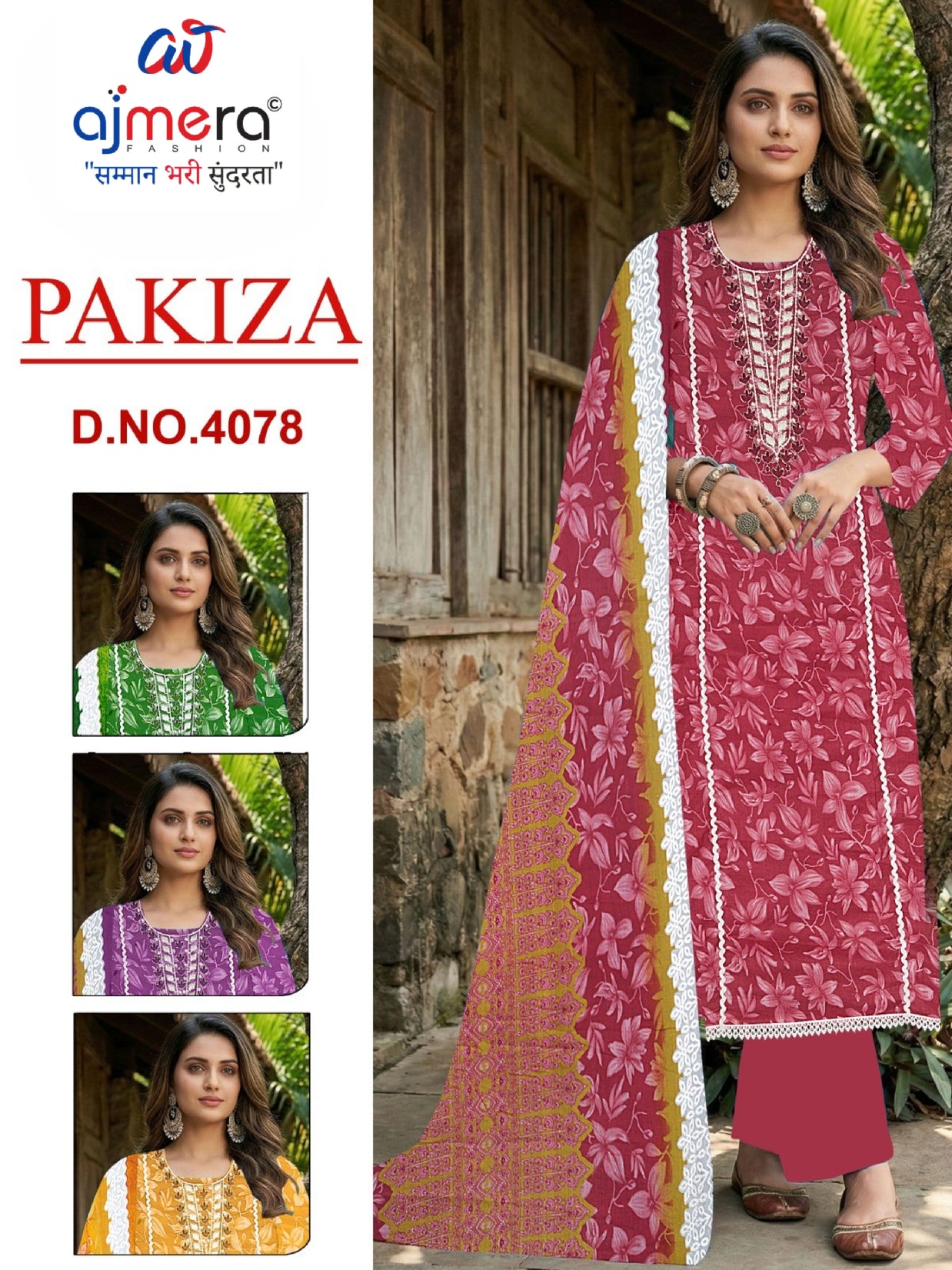 Premium Designer Unstitched Suit Set | RAI-PAKIZA-4078