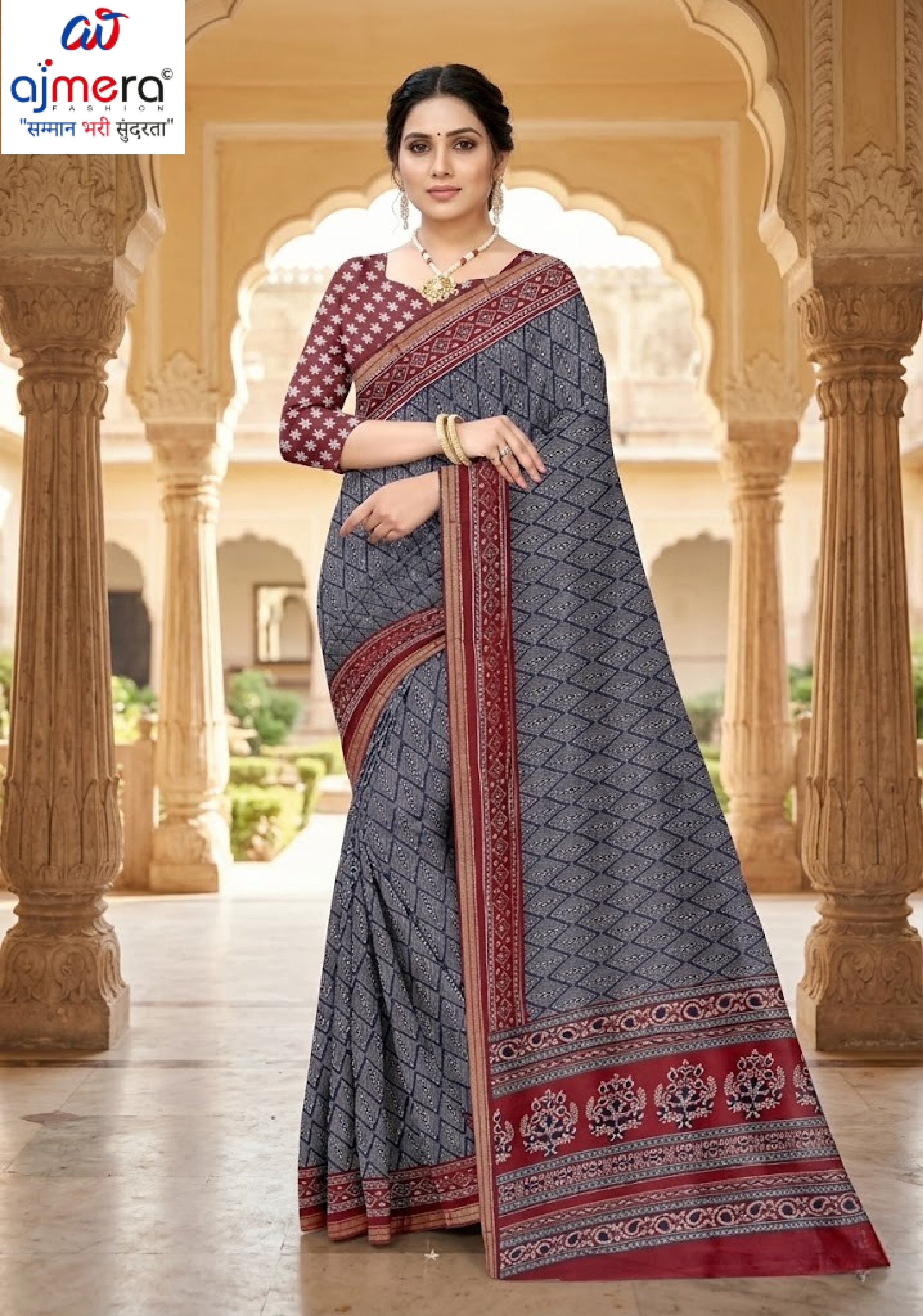 Daily Wear Cotton Saree with Blouse Piece for Premium Ethnic and Traditional Wear | ANT-MUSKAN PURE SILK