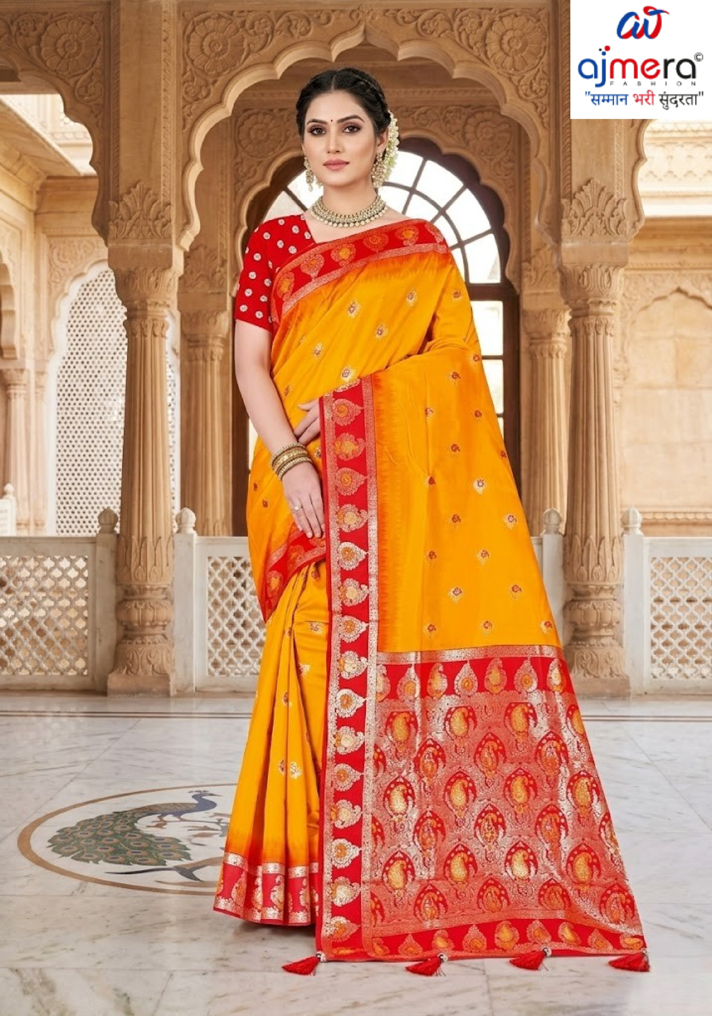 Exquisite Jacquard Silk Saree With Blouse Piece | TUL-BANARSI PURE SILK-11
