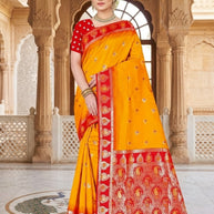 Exquisite Jacquard Silk Saree With Blouse Piece | TUL-BANARSI PURE SILK-11