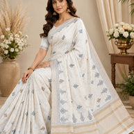 Apricot Linen Saree with Blouse for Premium Ethnic and Designer Wear | ALL-APRICOT-386