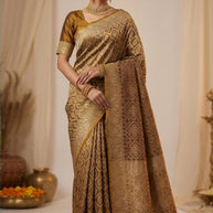 Elegant Jacquard Silk Saree with Designer Blouse Piece for Festive Elegance | YOG-HISTORY