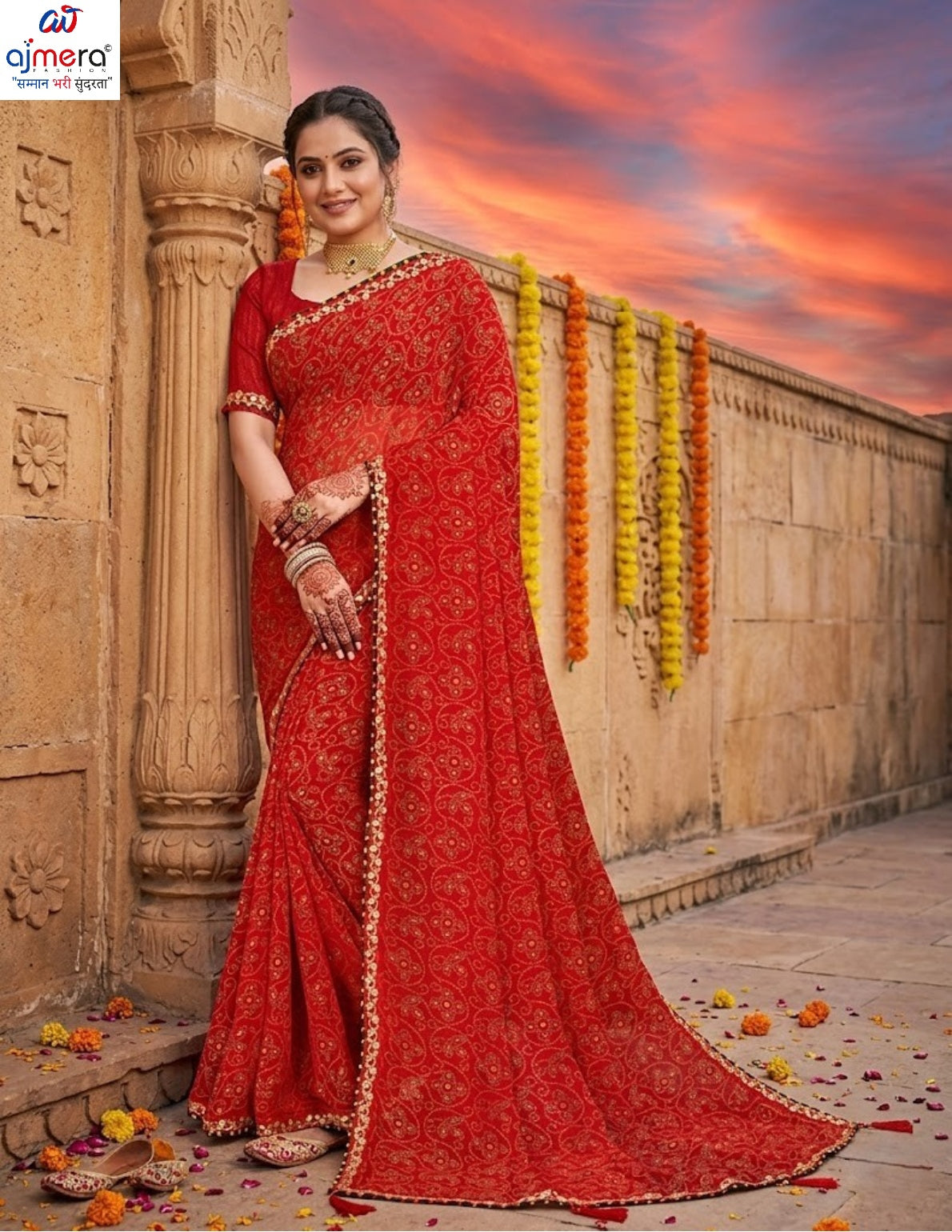 Graceful Printed Saree with Blouse Piece for Modern Ethnic Fashion | JS-SUHAG