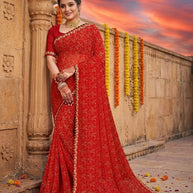 Graceful Printed Saree with Blouse Piece for Modern Ethnic Fashion | JS-SUHAG