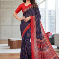 Printed Print Loose Saree without Blouse for Premium Ethnic and Traditional Wear | SIP-MISS WORLD