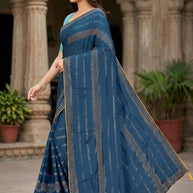 Fancy Dyed Matching Saree with Blouse Piece for Premium Ethnic and Traditional Wear | RAL-JUGNU