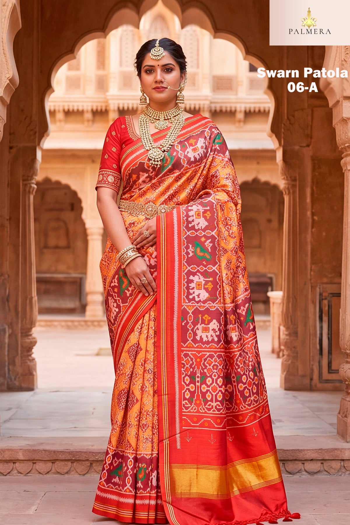 Palmera Saree Manufacturer and Palmera Saree Supplier | ALL-SWARN PATOLA-06