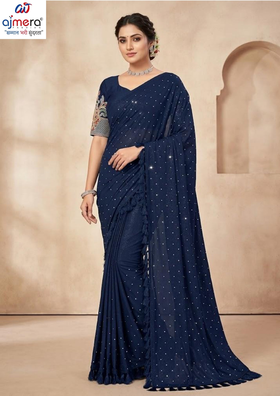 Georgette Dyed Matching Saree Wholesaler with Blouse Piece for Premium Ethnic and Traditional Wear | RLL-PROUD INDIAN-2