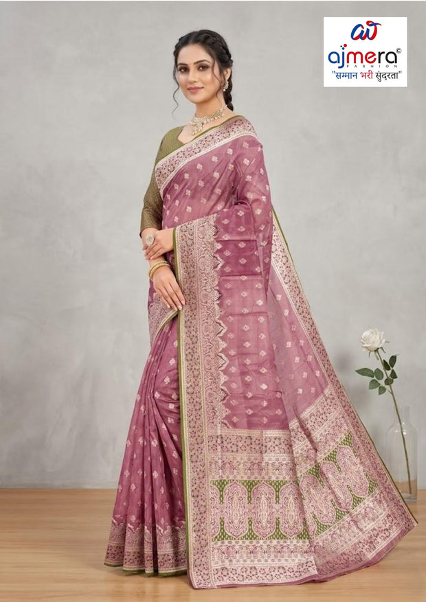 Classic Jacquard Silk Saree with Blouse Piece for Elegant Traditional Look | VML-DOSTY