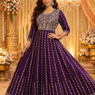 Elegant Georgette Designer Party Wear Gown for Women | KTX-4693-XL