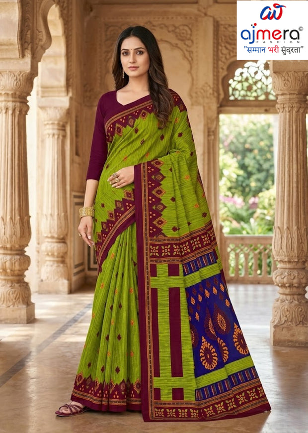 Fancy Cotton Saree with Without Blouse for Premium Ethnic and Traditional Wear | DS-5G