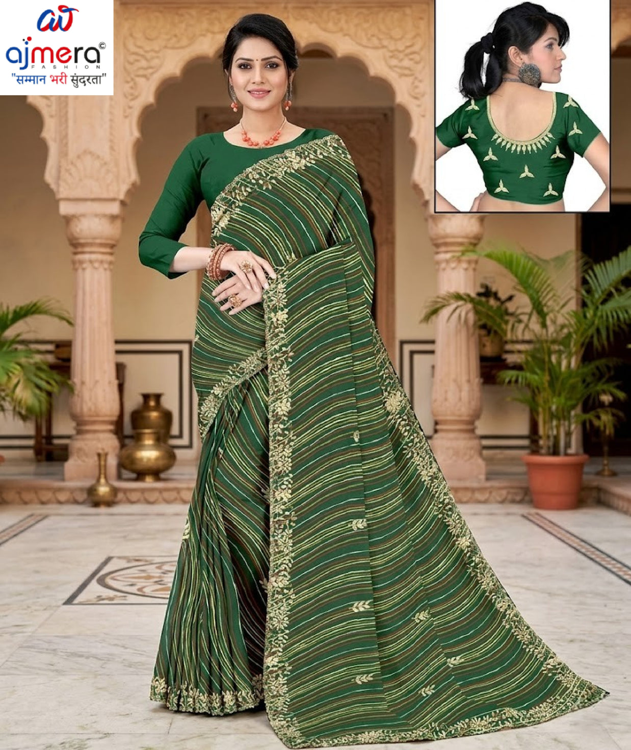 Premium Printed Saree with Matching Blouse Piece for Ethnic Elegance  | TD-TANVI