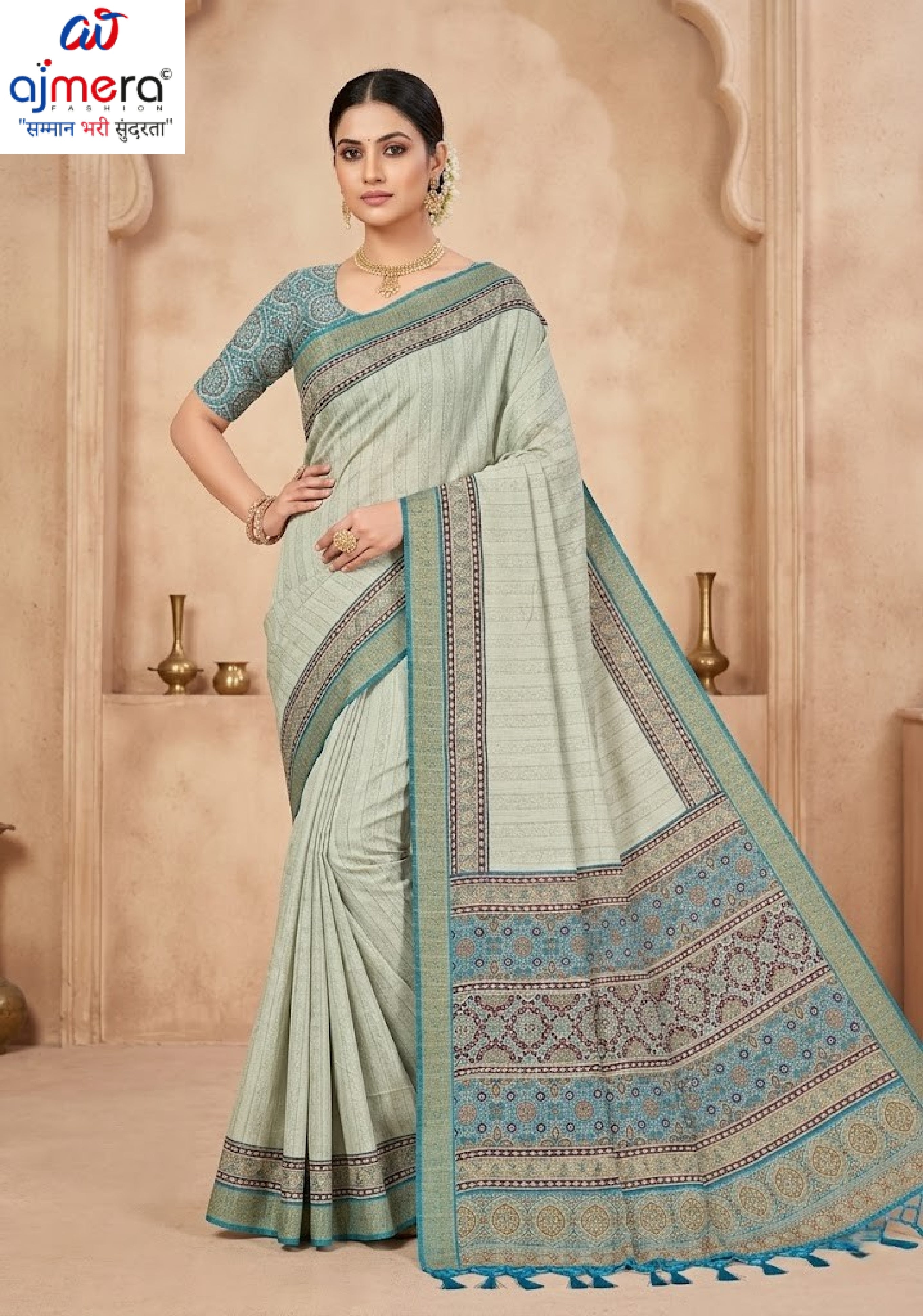 Classic Printed Saree with Blouse Piece for Timeless Traditional Style | PUS-JALPARI-2A