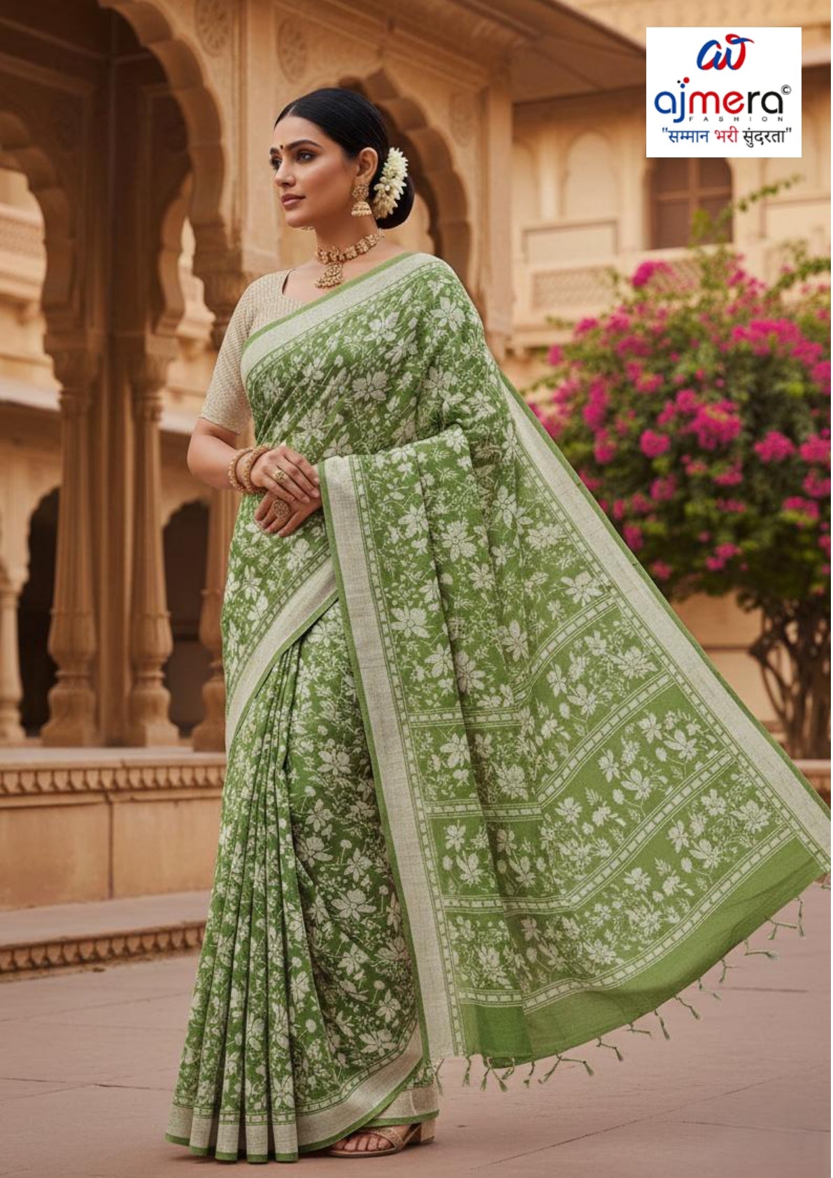 Exclusive Printed Saree with Blouse Piece for Elegant Ethnic Look  | CAS-VEERA