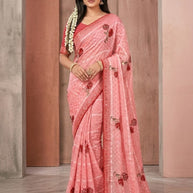 Classic Printed Saree with Blouse Piece for Timeless Traditional Style | PRM-KACHI KALI