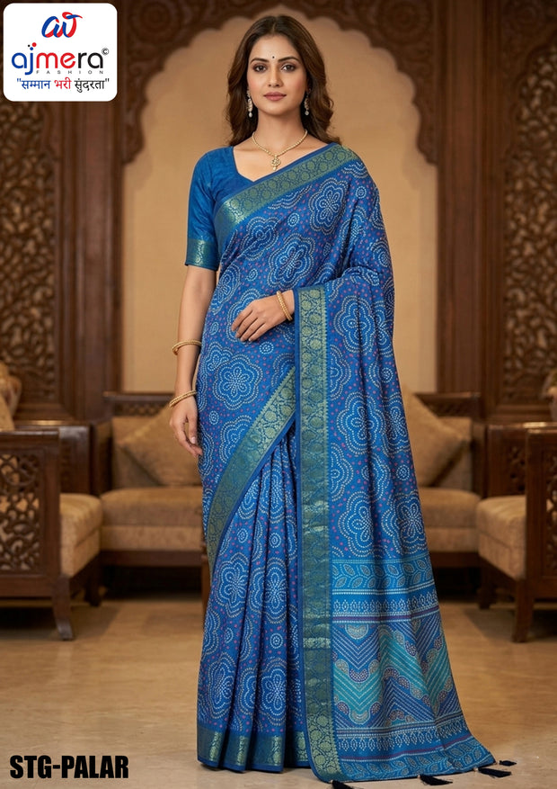 Silk Digital Printed Saree with Blouse Piece for Premium Ethnic and Traditional Wear | STG-PALAR