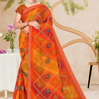 Elegant Printed Saree with Designer Blouse Piece for Festive Wear  | SNR-NAMAYA
