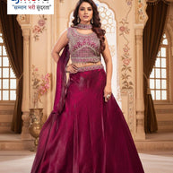 Elegant Fandy Designer Crop Top Style Party Wear Gown for Women | KTX-59 CROPTOP