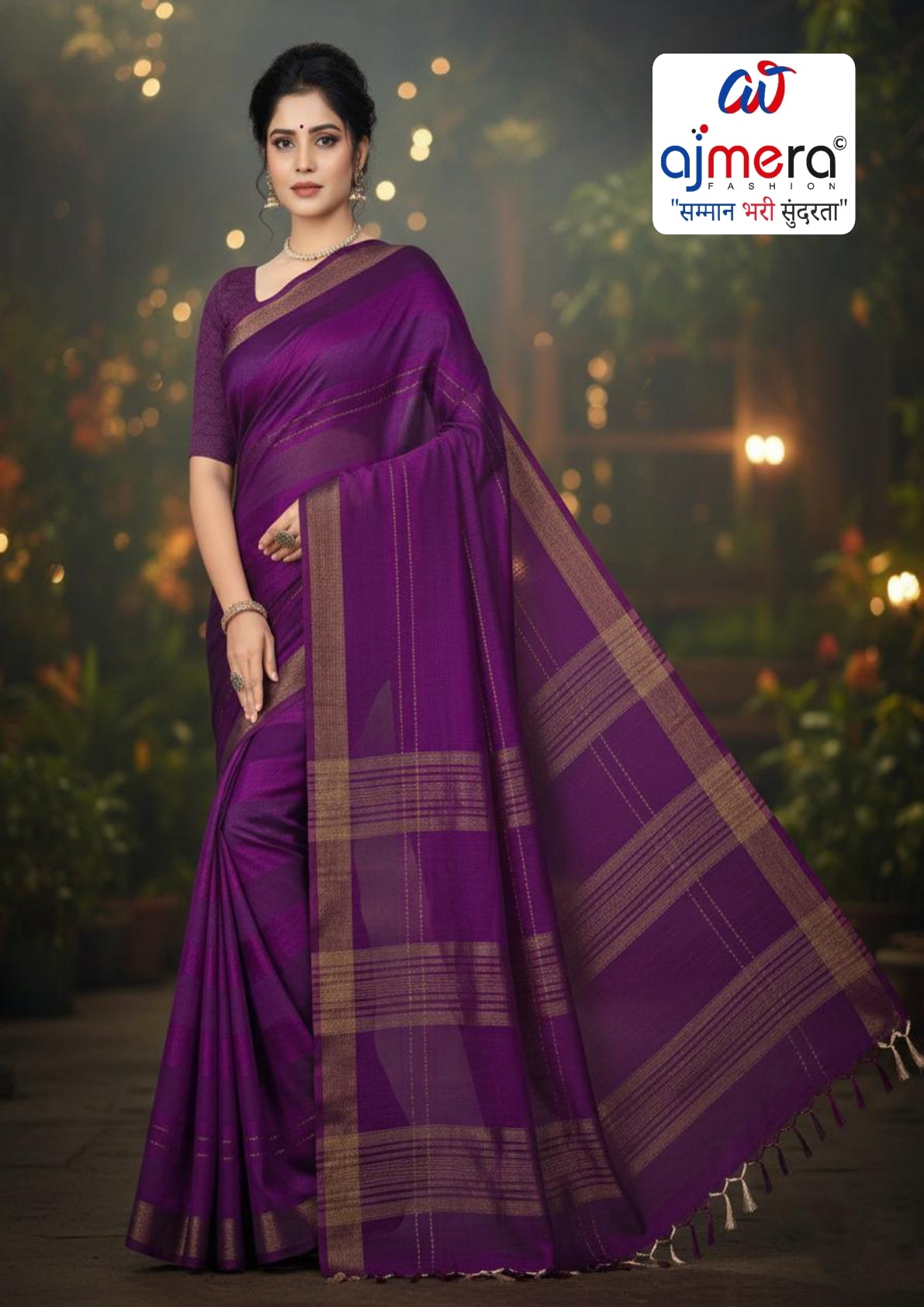 Fandy Dyed Matching Saree with Blouse Piece for Premium Ethnic and Traditional Wear | TIK-SHYAM BASURI