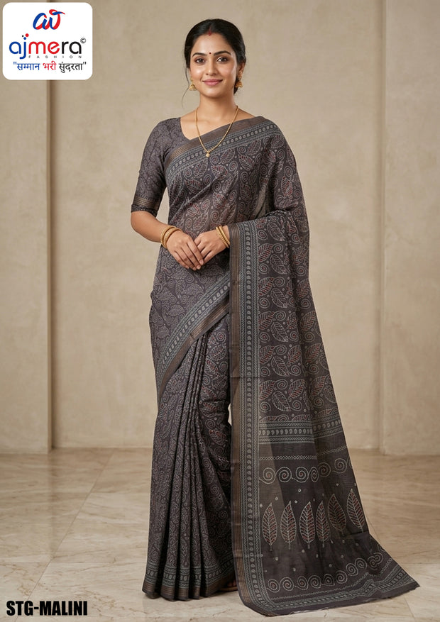 Digital Printed Saree with Blouse Piece for Premium Ethnic and Traditional Wear | STG-MALINI
